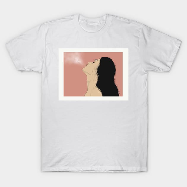 Pink smoke girl T-Shirt by DemoNero